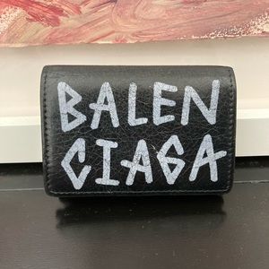 Balenciaga Graffiti Card Case Trifold Wallet Credit Card Holder